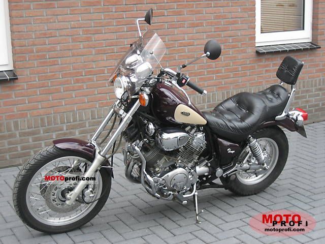 Pare-brise Moto Pour Yamaha XV 1100/125 Virago - Noir, Fixation Guidon - Hauteur 46.8 Cm