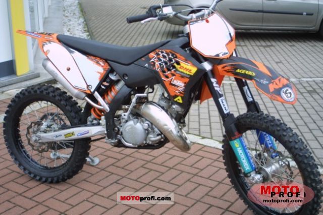 varilla matiz Loza de barro KTM 125 SX 2008 Specs and Photos